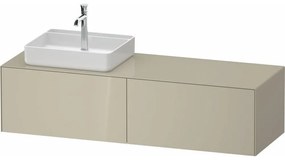 DURAVIT White Tulip závesná skrinka pod umývadlo na dosku (umývadlo vľavo), 2 zásuvky, 1600 x 550 x 408 mm, taupe vysoký lesk, WT4864LH3H30000