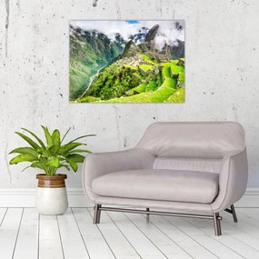 Sklenený obraz - Machu Picchu (70x50 cm)