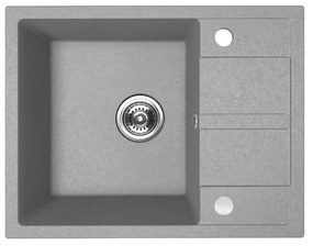 Kuchinox Viti, 1-komorový granitový drez 560x440x175 mm + sifón, šedá, LAV-SBX_513Y