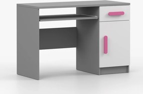 Písací stôl SCOUT - šedý/biely (viac variant)