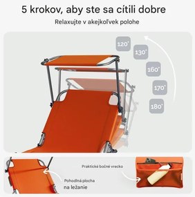 InternetovaZahrada Záhradné lehátko Ibiza - oranžové