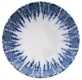 12-dielna jedálenská súprava, biela/modrá, porcelán