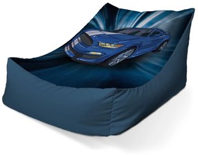 Sablio Sedací vak Lounge Mustang Modré pozadie - 80 x 95 x 50 cm