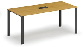 Stôl PRIMO INFINITY 1800 x 900 x 750, buk + stolová zásuvka TYP V, čierna