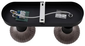 Zaoblené stropné bodové svetlo čierne s dymovým sklom 2-svetlo - Teddy