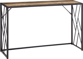 HOMCOM Konferenčný stolík, bočný stolík s oceľovými nohami, 120 x 35 x 75 cm, priemyselný stolík do predsiene, koncový stolík pre malé priestory, pred