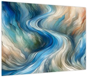 Sklenený obraz - Abstraktný prúd (70x50 cm)