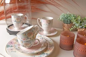Porcelánový dezertný tanierik s kvetinami Flowers - Ø 20*2 cm