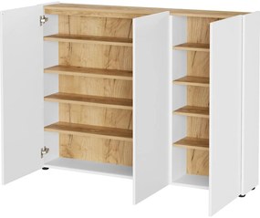 Biela skrinka na topánky v dekore duba 138x105x25 cm Libbiano – Germania