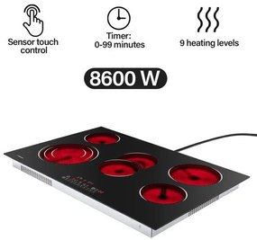 JAGO sklokeramická varná doska, 8600 W
