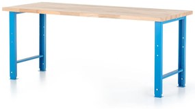 Výškovo nastaviteľný dielenský stôl Basic 200 x 80 cm, modrá