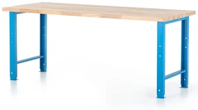 Výškovo nastaviteľný dielenský stôl Basic 200 x 80 cm, modrá