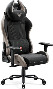 Herné kreslo z textílie Normal Size, čierno-béžové: Diablo X-Horn 2.0 Camel Black
