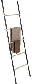 Čierny/prírodný kovový dekoratívny rebrík Bambusa - Wenko