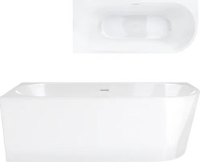 Rohová vaňa Corsan Intero 150 x 74,5 Montáž ľavostranná Korok Biela