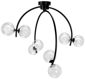 Toolight - 8-bodová stropné lampa G9 25W APP979-8C, čierna, OSW-07001