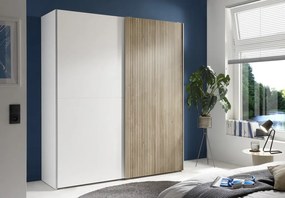 Šatníková skriňa Berno, 170 cm, biela/dub