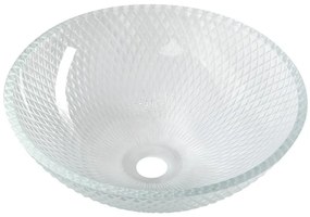 Sapho Sapho, PUKETA sklenené gravírované umývadlo, priemer 42 cm, čirá, TY165