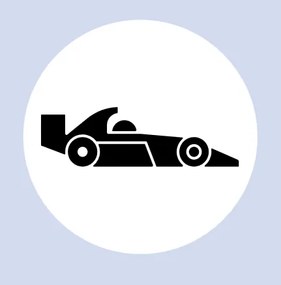 Štítok, nálepka do detskej izby, čierna na bielom podklade - Formule