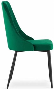 Set 4 stoličiek IMOLA - tmavozelený zamat / čierne nohy