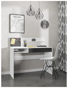 Tempo Kondela PC stôl s magnetickou tabuľou, biela/čierna, IMAN