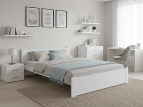 Posteľ IKAROS 140 x 200 cm, biela Rošt: Bez roštu, Matrac: Matrac COCO MAXI 20 cm