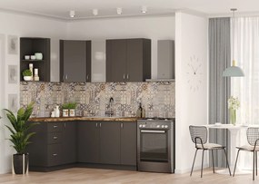 Rohová kuchynská linka BERHIL, antracit