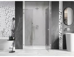 Mexen Lunar L, pravé otočné sprchové dvere 155 cm, 8mm číre sklo, oceľový profil, 834SL-155-050-97-00-P