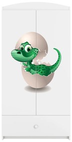 Detská skriňa Babydreams 90 cm dinosaurus biela