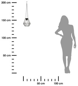Exteriérové závesné solárne svietidlo Flave, 1x čierne drôtené tienidlo