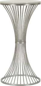 Odkladací stolík Funnel 40 cm strieborný/mramor