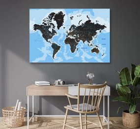 Obraz na korku štýlová mapa sveta