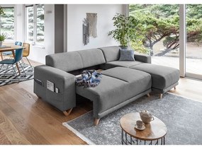 Sivá rozkladacia/s úložným priestorom rohová pohovka Classy Sophie – Miuform
