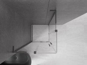 Mexen Velar L Duo, sprchový kút s posuvnými dverami 90 x 90 cm, 8mm číre sklo, grafit brúsený, 871-090-090-02-03-66