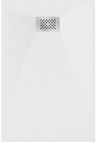 Mexen Hugo, obdĺžniková sprchová vanička SMC 120 x 70 cm, biela, oceľová krytka, 42107012-X