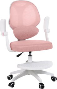 Detská otočná stolička Neoseat JUNI 009 s podnožou — látka, ružová