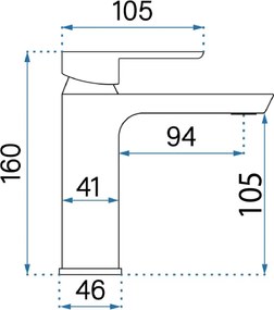 Rea Argus, umývadlová batéria h-160, čierna matná, REA-B6210