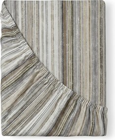 Kvalitex Bavlnené napínacie prestieradlo sprúžkami, šedo-béžové, 200 x 200 cm, 200 x 200 cm