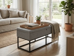 Lavica s úložným priestorom TAURO 112x48 cm, sivá