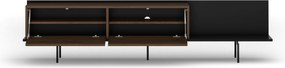 RTV skrinka Zenar 200 cm s kovovými nohami - elegantný orech / čierny