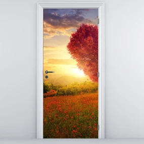Fototapeta na dvere - Strom v tvare srdca (95x205cm)