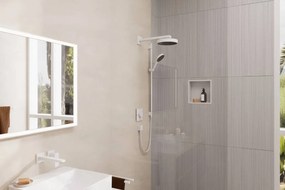 Hansgrohe Rainfinity, sprchová sada 130 3jet EcoSmart s tyčou S Puro 90 cm, biela matná, HAN-28744700