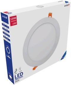 AVIDE Zápustný LED panel, 18W, studená biela, 22cm, okrúhly, biely