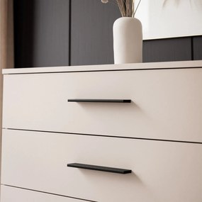 KOMODA MARION 95 cm KAŠMÍR ČIERNE ÚCHYTKY LED