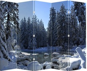 Paraván - Zasnežený les (210x170 cm)