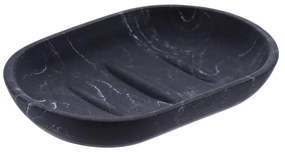 Miska na mydlo Everist Black Marble, čierna