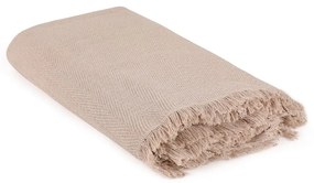 Hnedý pléd z recyklovanej bavlny 170x205 cm Merlin – Mijolnir