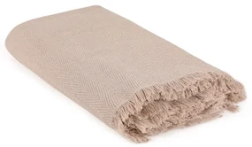 Hnedý pléd z recyklovanej bavlny 170x205 cm Merlin – Mijolnir