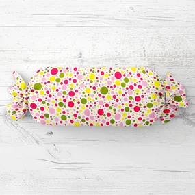 Biante Vankúš valec bonbon Sandra SA-209 Ružové a žlté bodky na bielom 15x80 cm