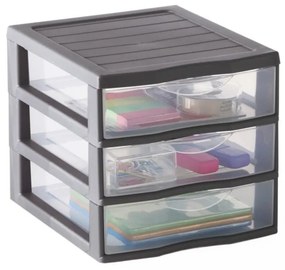 Úložný box se 3 zásuvkami, antracit, OFFICEMIX A6